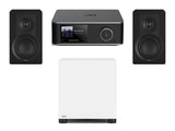 Wiim Amp Ultra Streaming Amplifier with DALI Kupid Bookshelf Speakers & DALI Basik Subwoofer
