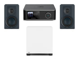 Wiim Amp Ultra Streaming Amplifier with DALI Kupid Bookshelf Speakers & DALI Basik Subwoofer
