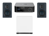 Wiim Amp Ultra Streaming Amplifier with DALI Kupid Bookshelf Speakers & DALI Basik Subwoofer