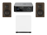 Wiim Amp Ultra Streaming Amplifier with DALI Kupid Bookshelf Speakers & DALI Basik Subwoofer