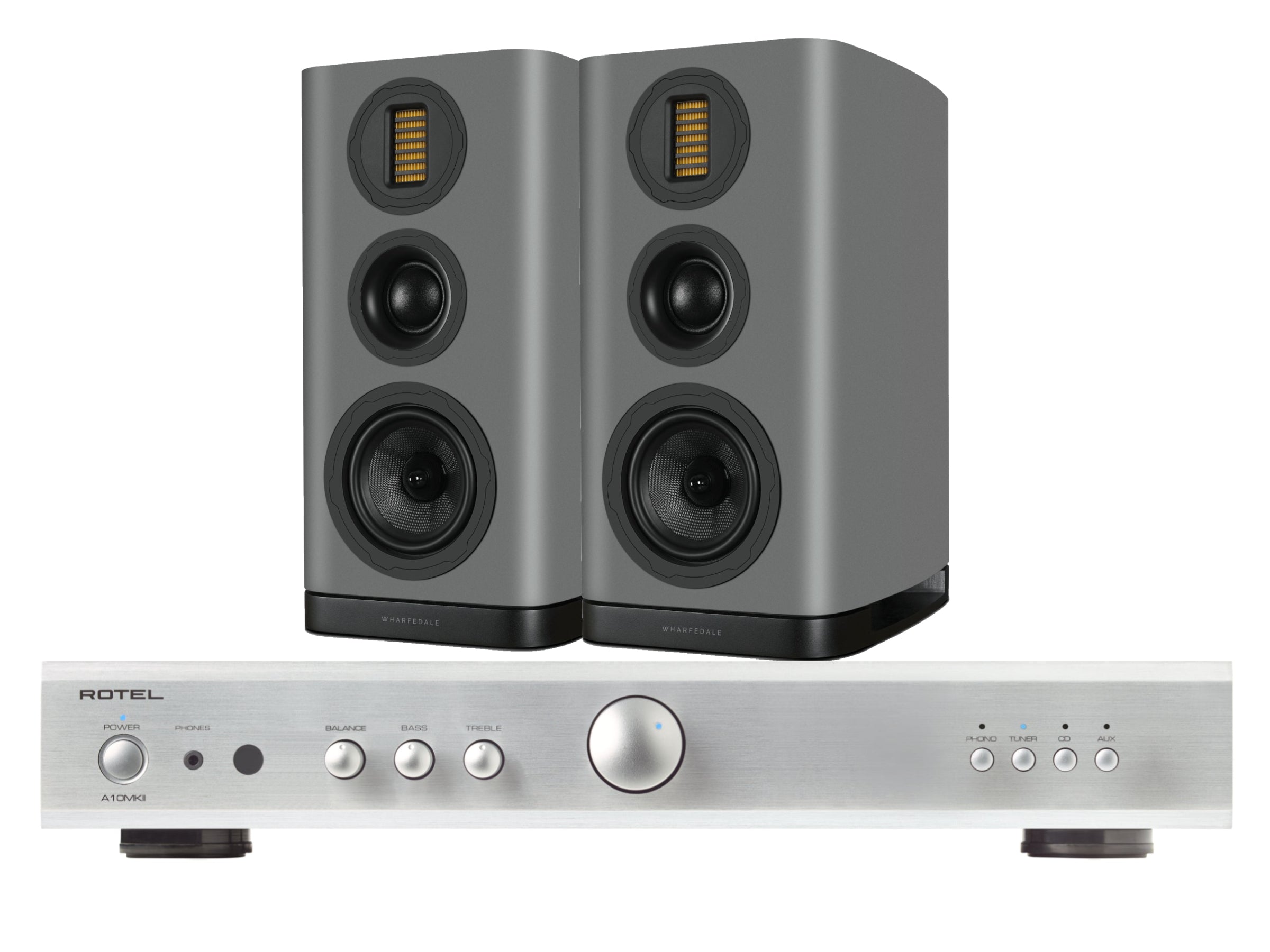 Rotel A10MkII with Wharfedale EVO 5.2 Bookshelf Speakers