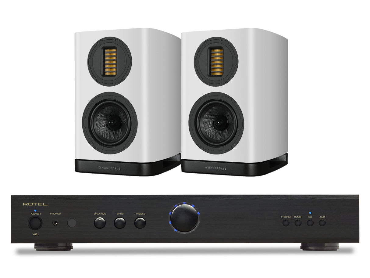 Rotel A8 with Wharfedale EVO 5.1 Bookshelf Speakers