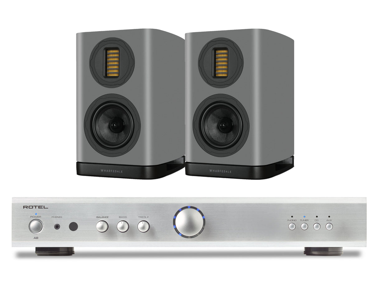 Rotel A8 with Wharfedale EVO 5.1 Bookshelf Speakers