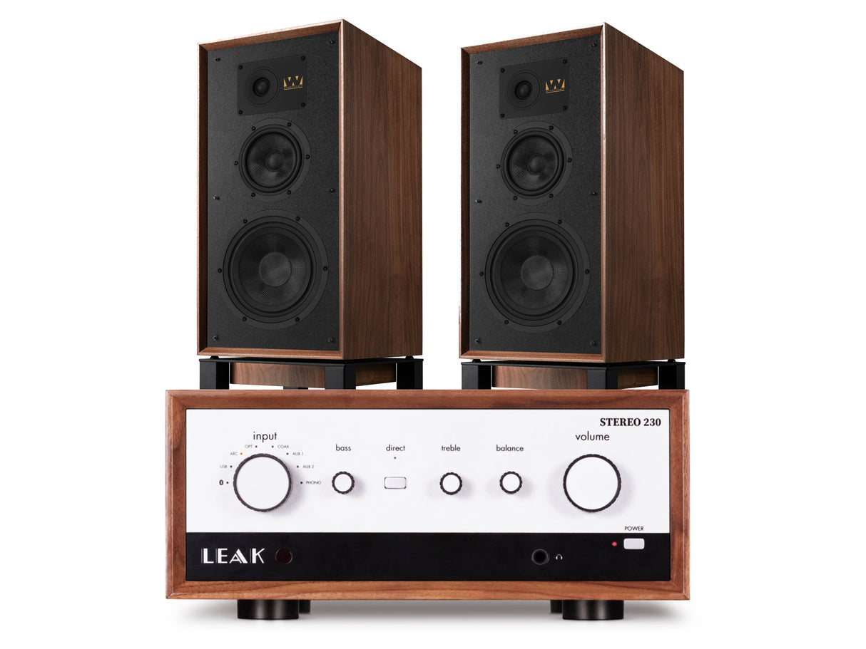 Leak Stereo 230 with Wharfedale Super Linton & Matching Stands
