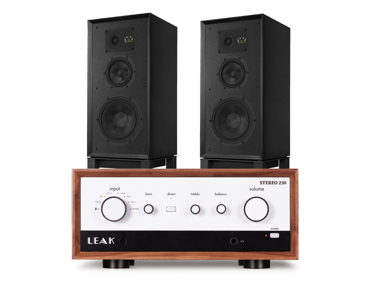 Leak Stereo 230 with Wharfedale Super Linton & Matching Stands