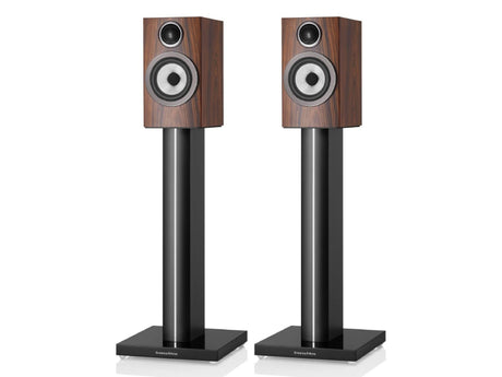 Bowers & Wilkins 707 S3 Bookshelf Speakers Mocha on Bowers & Wilkins FS-700 S3 Speaker Stands